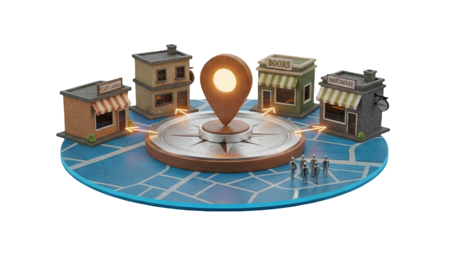 Imagen generar con IA ilustrativa de SEO local para empresas pequeñas