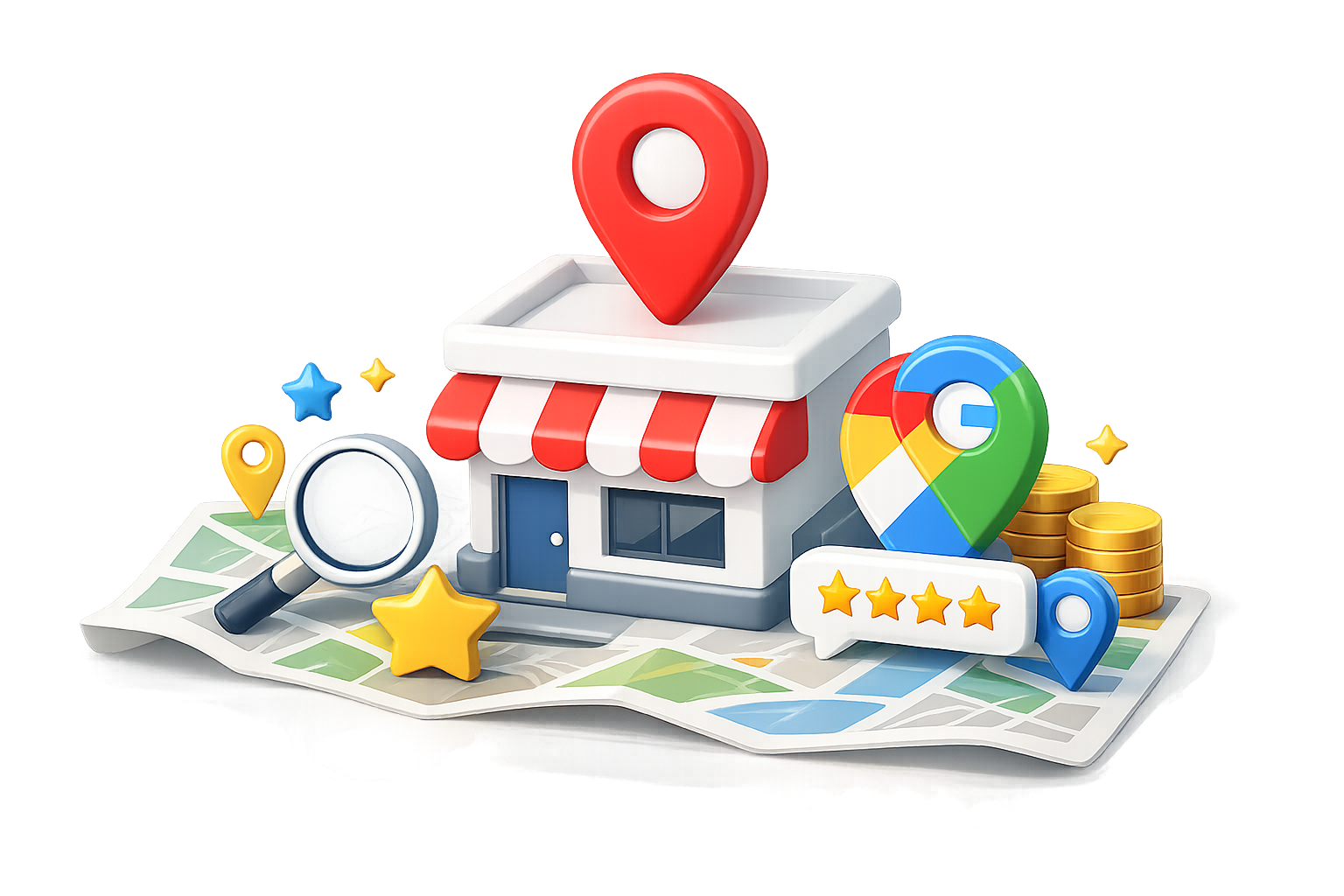 Negocio local mejorando su posicionamiento en Google Maps mediante SEO local, Google Business Profile y reseñas de clientes.
