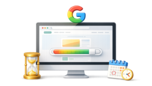 Página web recién publicada esperando ser indexada por Google y aparecer en los resultados de búsqueda.