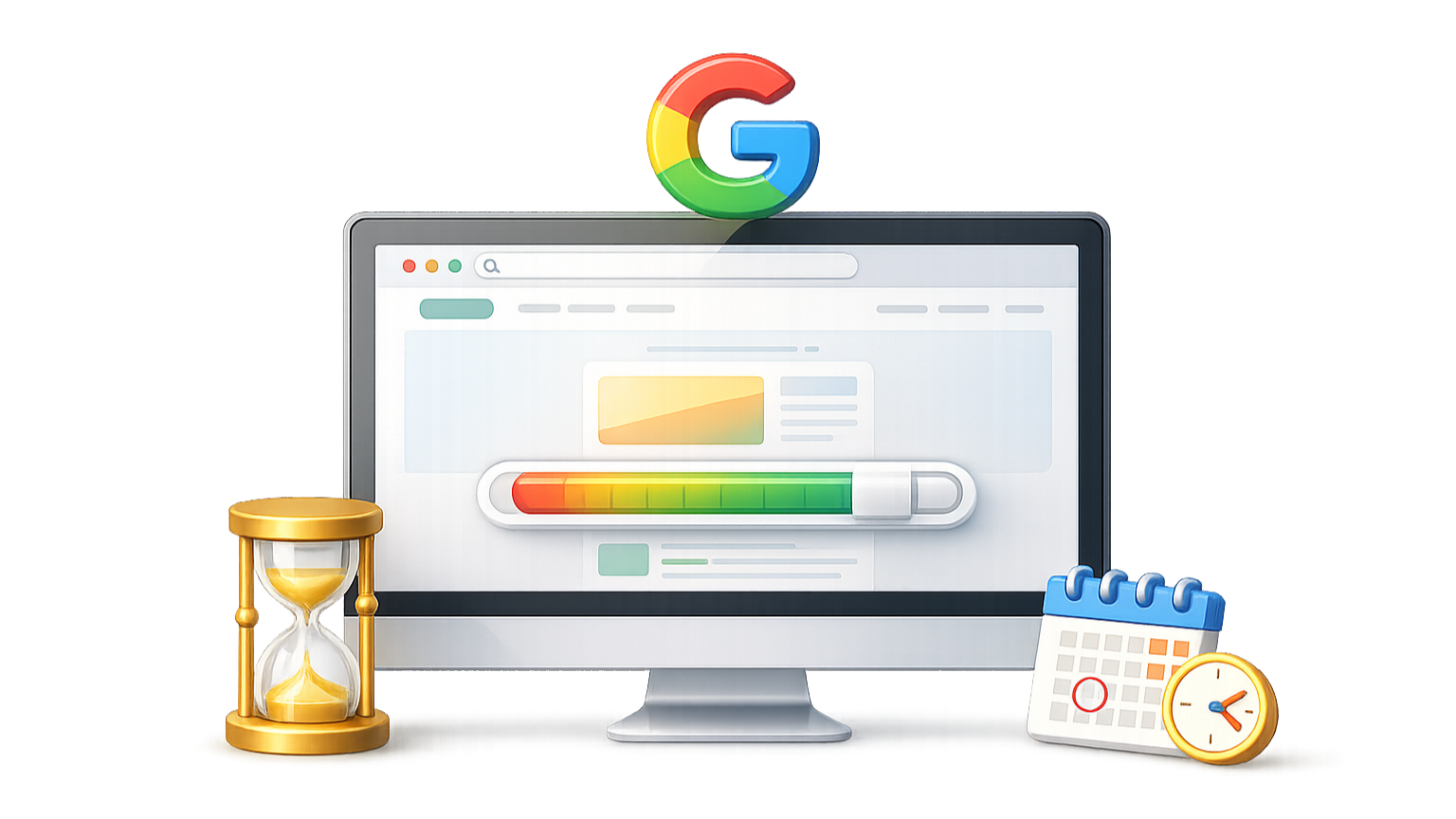 Página web recién publicada esperando ser indexada por Google y aparecer en los resultados de búsqueda.