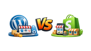Comparativa entre WordPress y Shopify para crear una tienda online profesional y vender productos por internet.