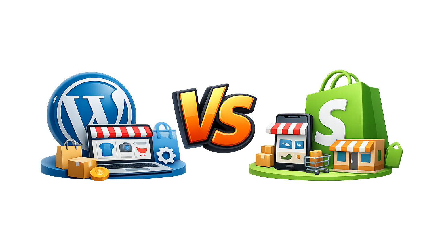 Comparativa entre WordPress y Shopify para crear una tienda online profesional y vender productos por internet.